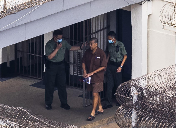 Jimmy Lai in carcere (La Presse)