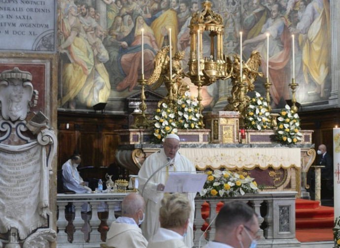 Pope Francis celebrating the Mass