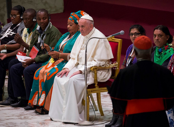 Pope Francis at the III World Meeting of Popular Movements