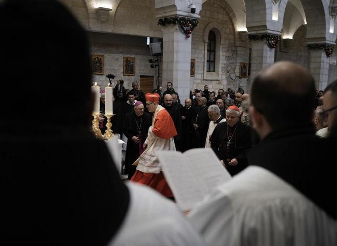 Cardinal Pizzaballa enters the Basilica of the Nativity in Bethlehem