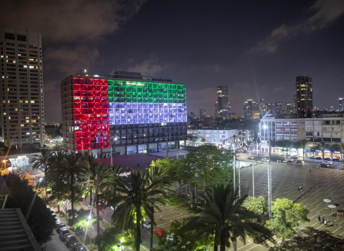 The Emirate's flag over Tel Aviv
